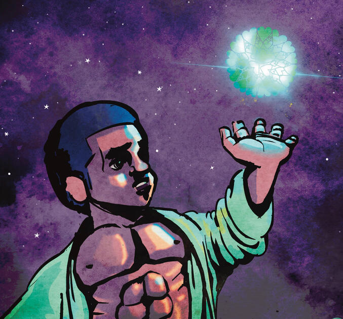 The world is yours is a digital paint and inking piece which was my first NFT from the Ascension Collection. It features a young man realising his true power. That everything has energy. If you focus your own energy, you can conduct the cosmos!