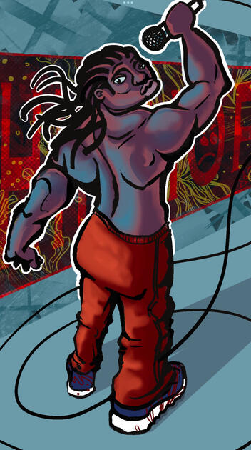 Digital Art created in 2022 that is still untitled. Banner reads HipHop. For an upcoming NFT Collection.